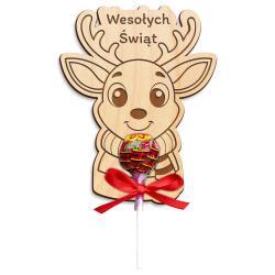 Zawieszka renifer grawerowany na lizaka z...