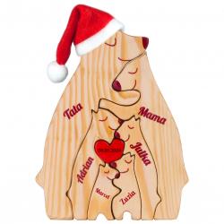 Spersonalizowane drewniane misie z rodzinna...