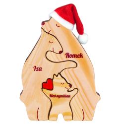 Spersonalizowane drewniane misie z rodzinna...