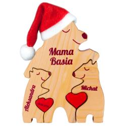 Spersonalizowane drewniane misie z rodzinna...