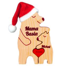 Spersonalizowane drewniane misie z rodzinna...