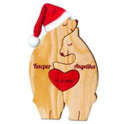 Spersonalizowana drewniane misie w parze...