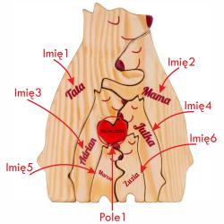 Spersonalizowane drewniane misie z rodzinna...