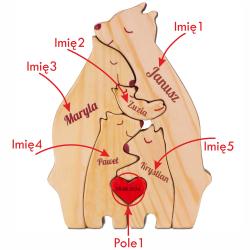 Spersonalizowane drewniane misie z rodzinna...