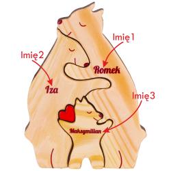 Spersonalizowane drewniane misie z rodzinna...