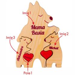 Spersonalizowane drewniane misie z rodzinna...