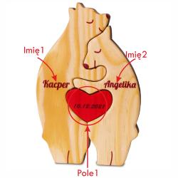 Spersonalizowana drewniane misie w parze...