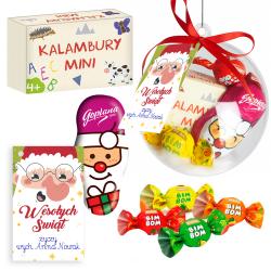 Zestaw świąteczny w bombce podpis kalambury...