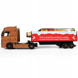 Drewniany tir z logo firmowym prezent...