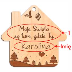 Drewniana zawieszka świąteczna do auta z...