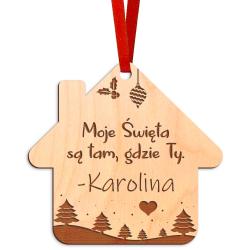 Drewniana zawieszka świąteczna do auta z...