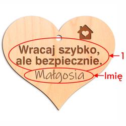 Drewniana zawieszka serce do auta z...