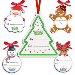 Świąteczne zawieszki do prezentów 5szt...