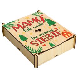 Drewniane pudełko świąteczne na misie prezent...