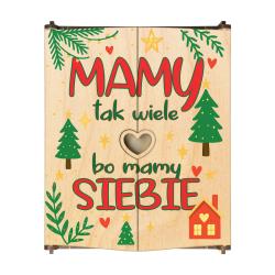 Drewniane pudełko świąteczne na misie prezent...