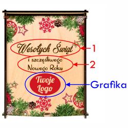 Świąteczne pudełko z drewna z logo firmy z...