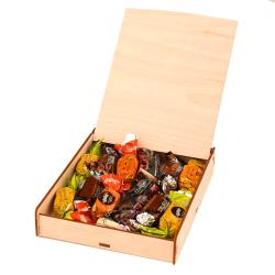 Świąteczne pudełko z drewna z logo firmy z...