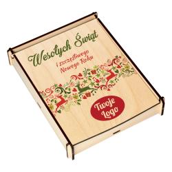 Świąteczne pudełko na słodycze z logo prezent...