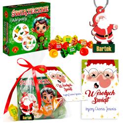 Świąteczny zestaw z imieniem brelok gra...