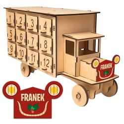 Drewniany kalendarz adwentowy ciężarówka z...