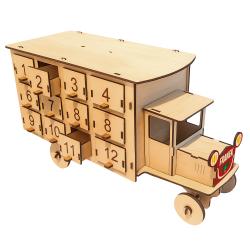 Drewniany kalendarz adwentowy ciężarówka z...