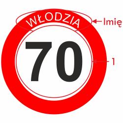 Znak prędkości wieku na urodziny z imieniem