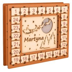 Kalendarz adwentowy z drewna z imieniem i...