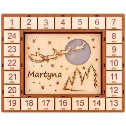 Kalendarz adwentowy z drewna z imieniem i...