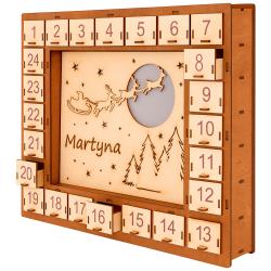 Kalendarz adwentowy z drewna z imieniem i...