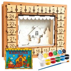 Kalendarz adwentowy 3D do malowania z imieniem...