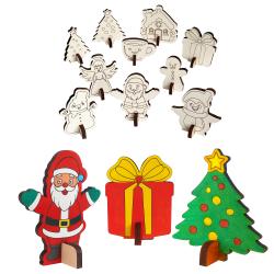 Drewniane figurki świąteczne do malowania dla...