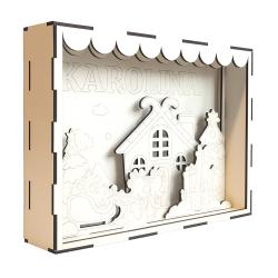 Scenka świąteczna 3D do malowania z imieniem...