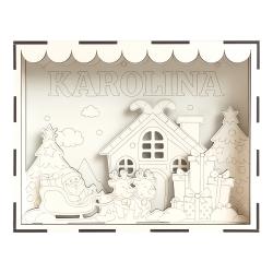 Scenka świąteczna 3D do malowania z imieniem...