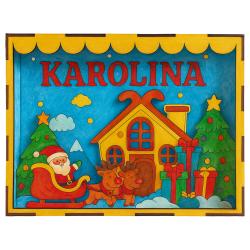 Scenka świąteczna 3D do malowania z imieniem...