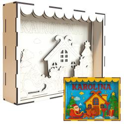 Scenka świąteczna 3D do malowania z imieniem...