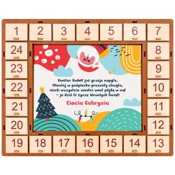 Kalendarz adwentowy kolorowy z podpisem dla...