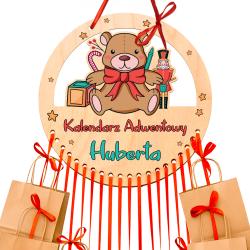 Drewniany kalendarz adwentowy wiszący z...