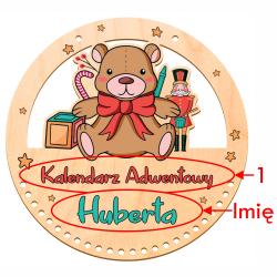 Drewniany kalendarz adwentowy wiszący z...