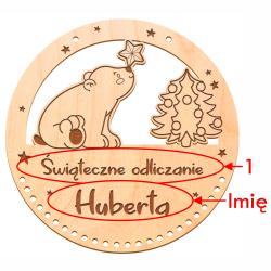 Drewniany kalendarz adwentowy grawerowany z...