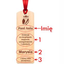 Zakładka do książki z grawerem podziękowanie...