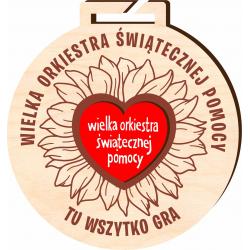 Medal WOŚP drewniany eco czerwone serduszko...