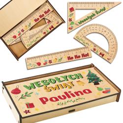 Drewniane przybory geometryczne prezent na...