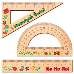 Drewniane przybory geometryczne prezent na...