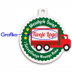 Bombka świąteczna z logo firmy transportowej...