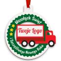 Bombka świąteczna z logo firmy transportowej kolorowa