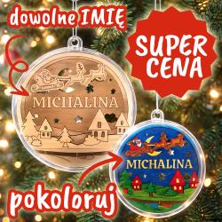 Bombka akrylowa DIY z imieniem do malowania drewno