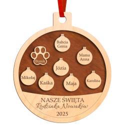 Rodzinna bombka na choinkę dwuwarstwowa...