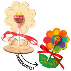 Statuetka kolorowanka na lizaka na Dzień Babci...