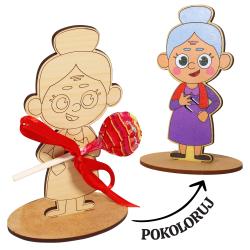Prezent statuetka babci kolorowanka na lizaka...