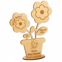 Drewniana dekoracja Dzień Babci statuetka...